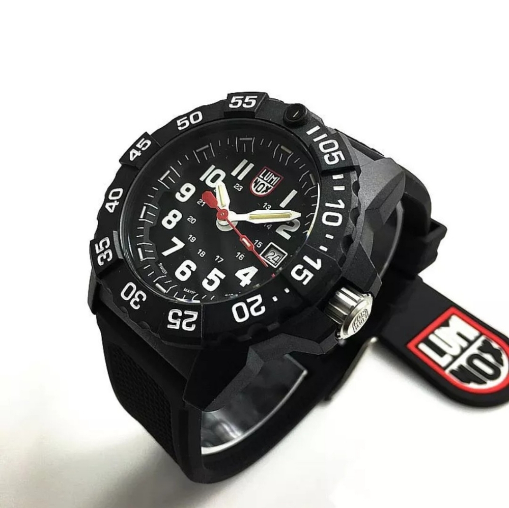 Luminox Watch Navy Seal Black Dial Red Second Hand 45mm 200M Water Proof